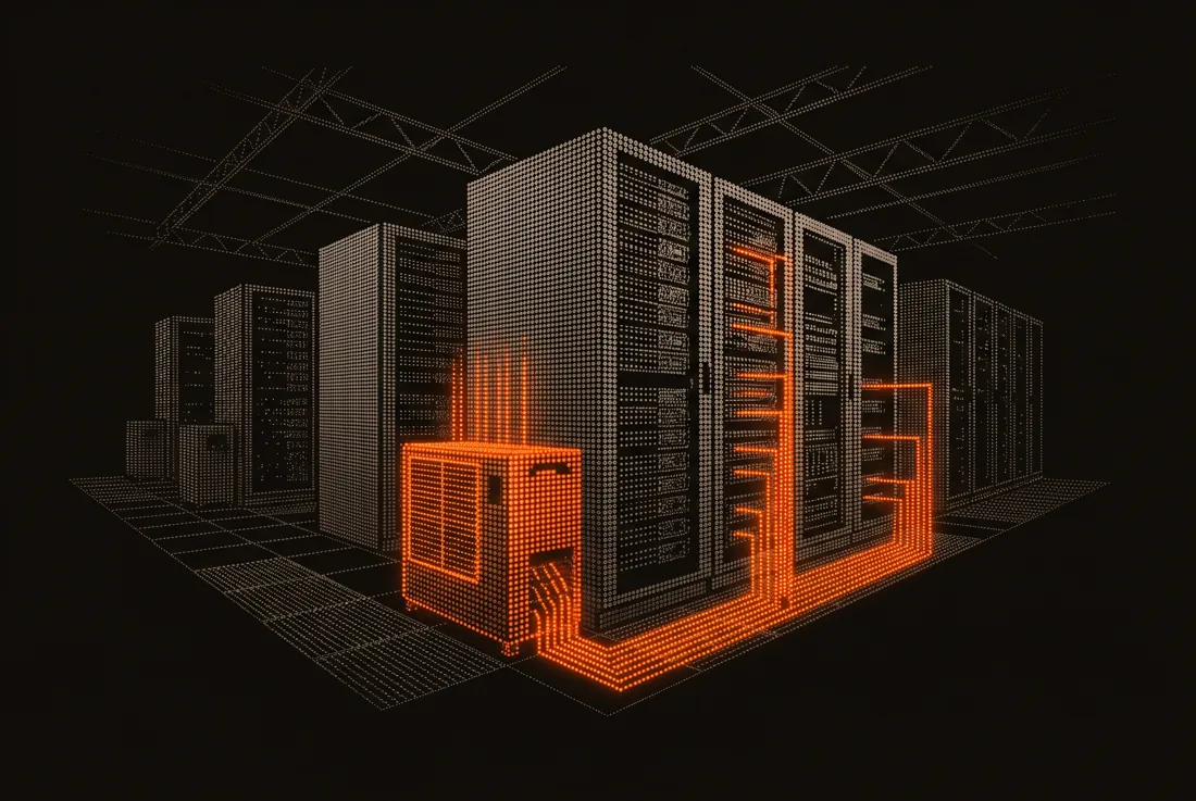 A data center cooling hall.